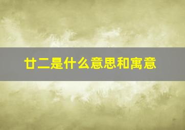 廿二是什么意思和寓意