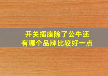 开关插座除了公牛还有哪个品牌比较好一点