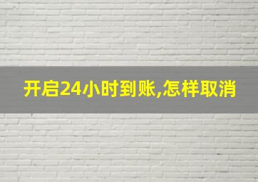 开启24小时到账,怎样取消