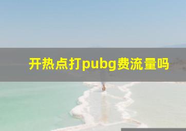 开热点打pubg费流量吗