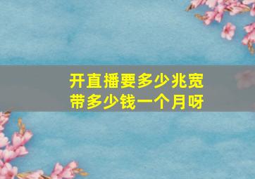 开直播要多少兆宽带多少钱一个月呀