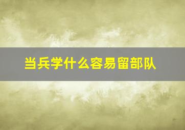 当兵学什么容易留部队