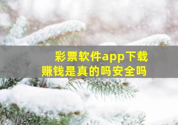 彩票软件app下载赚钱是真的吗安全吗