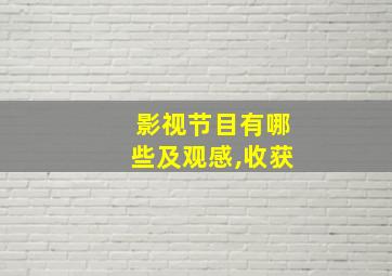 影视节目有哪些及观感,收获