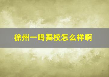 徐州一鸣舞校怎么样啊