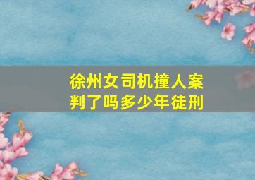 徐州女司机撞人案判了吗多少年徒刑