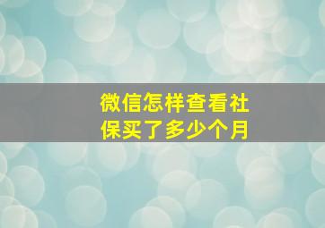 微信怎样查看社保买了多少个月