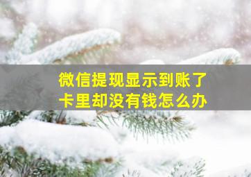 微信提现显示到账了卡里却没有钱怎么办