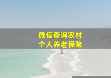 微信查询农村个人养老保险