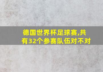 德国世界杯足球赛,共有32个参赛队伍对不对