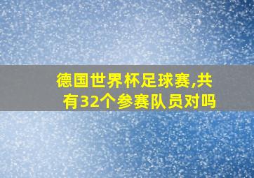 德国世界杯足球赛,共有32个参赛队员对吗