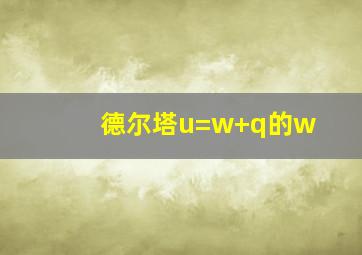 德尔塔u=w+q的w