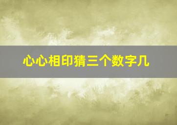 心心相印猜三个数字几