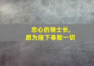 忠心的骑士长,愿为陛下奉献一切