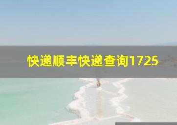 快递顺丰快递查询1725