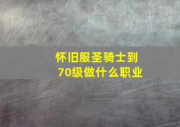 怀旧服圣骑士到70级做什么职业