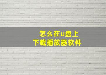 怎么在u盘上下载播放器软件