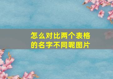 怎么对比两个表格的名字不同呢图片