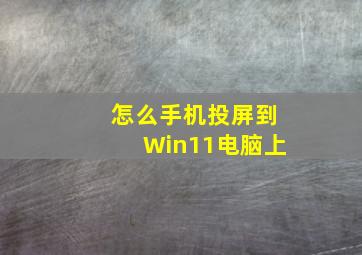 怎么手机投屏到Win11电脑上