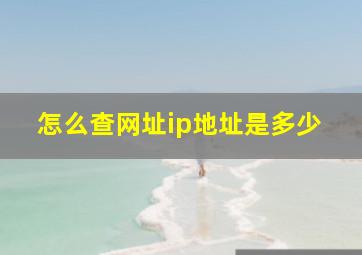 怎么查网址ip地址是多少