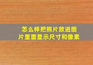 怎么样把照片放进图片里面显示尺寸和像素