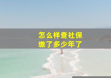 怎么样查社保缴了多少年了