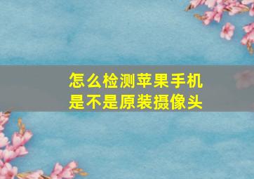 怎么检测苹果手机是不是原装摄像头