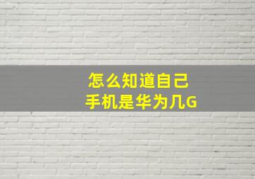 怎么知道自己手机是华为几G