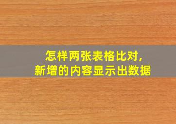 怎样两张表格比对,新增的内容显示出数据