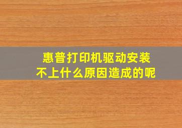 惠普打印机驱动安装不上什么原因造成的呢