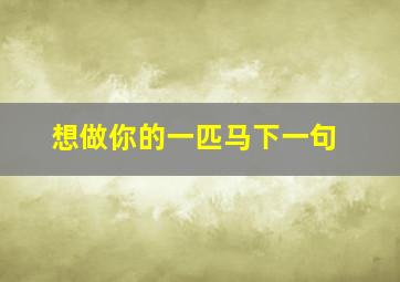 想做你的一匹马下一句