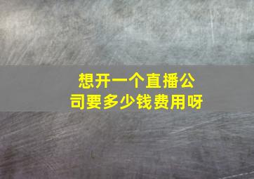 想开一个直播公司要多少钱费用呀