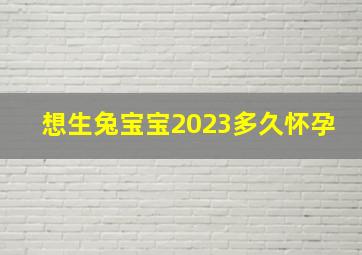 想生兔宝宝2023多久怀孕