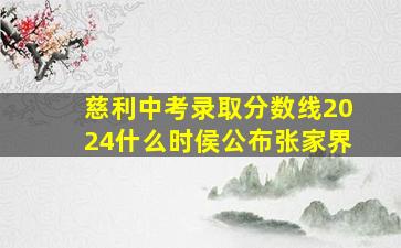 慈利中考录取分数线2024什么时侯公布张家界