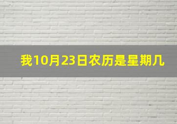 我10月23日农历是星期几