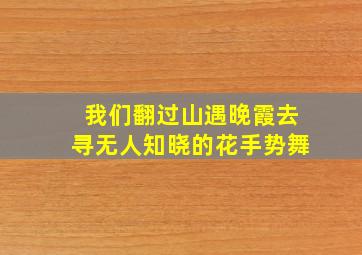 我们翻过山遇晚霞去寻无人知晓的花手势舞