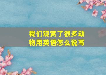 我们观赏了很多动物用英语怎么说写