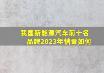 我国新能源汽车前十名品牌2023年销量如何