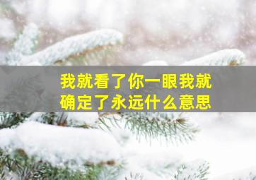 我就看了你一眼我就确定了永远什么意思