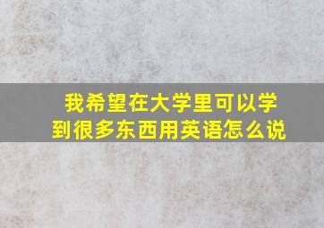 我希望在大学里可以学到很多东西用英语怎么说