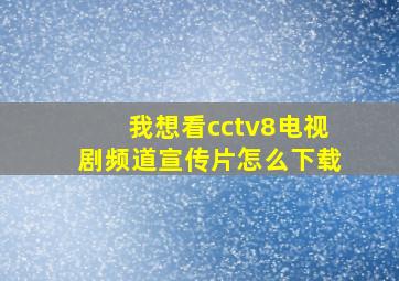 我想看cctv8电视剧频道宣传片怎么下载