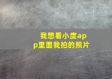 我想看小度app里面我拍的照片