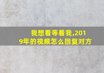 我想看等着我,2019年的视频怎么回复对方