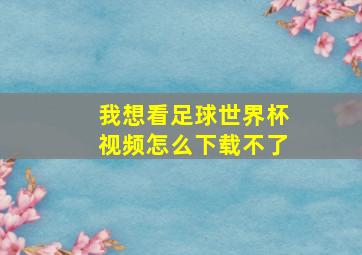 我想看足球世界杯视频怎么下载不了