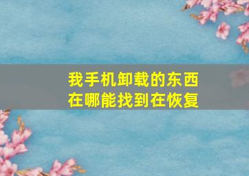 我手机卸载的东西在哪能找到在恢复