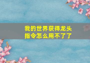 我的世界获得龙头指令怎么用不了了