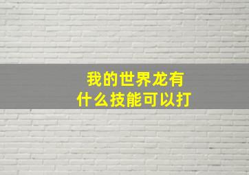 我的世界龙有什么技能可以打