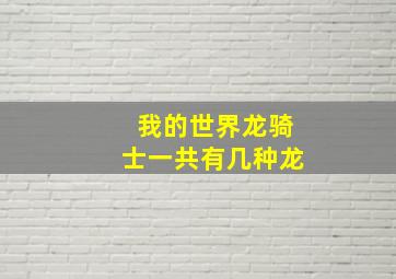 我的世界龙骑士一共有几种龙