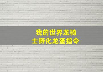 我的世界龙骑士孵化龙蛋指令