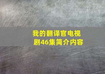 我的翻译官电视剧46集简介内容